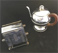Early Deco Era Chrome Coffee Pot & Toaster