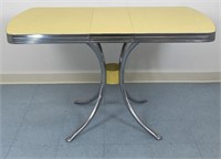 Vintage Yellow Formica & Chrome Kitchenette Table