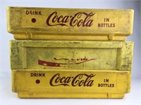 Vintage Yellow Coca-Cola Bottle Crates (3)