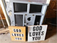 Cute little what-not shelf - 2 "God Loves You"