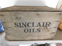 Wooden box: Sinclair oils, 9 1/2"H x 14"W