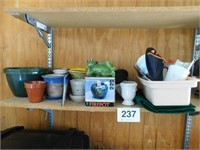 Gardening supplies: pots - Fiskars pruners -