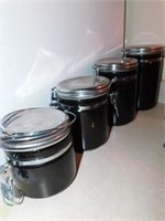 Four piece canister set with locking lids