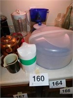 Small copper tea kettle with warmer - ceramic,
