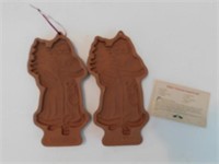 Two Longaberger pottery cookie molds: Father