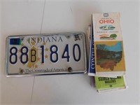 Indiana license plate - variety of road maps