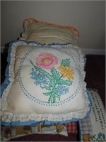 Pillows: handmade candlewicking - decorative