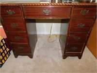 Eight drawer desk, rope edge on desk