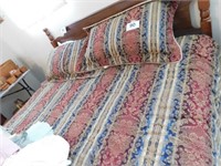 King size bedding: pillow shams - maroon, blue