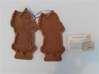 Two Longaberger pottery cookie molds: Father