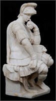 32 in. Lorenzo De' Medici Carved Marble Sculpture