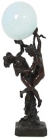 G. Ferrari Nude Figural Bronze Lamp