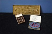 Avon Button Covers, AAA Emblem, and Brass Plaque