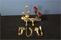 Vintage Candle Wall Mounts, Candle Holders & Curta