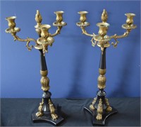 Pair of Brass and Metal Venetian-style Candelabras