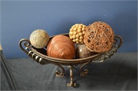 Weighty Metal Display Basket with Décor