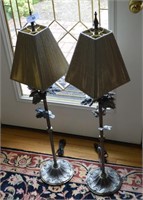 Pair of Tall Metal Accent Lamps
