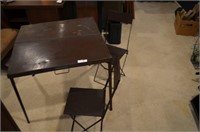 Vintage Metal Portable Bistro Table and Chairs