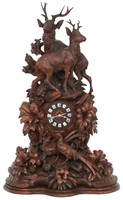Lg. Carved Black Forest Mantle Clock