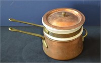 Copper and Ceramic Double Boiler