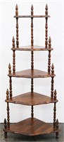 Vintage 5-Tier Wood Corner Stand