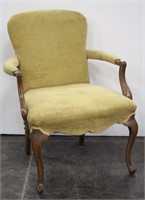 Vintage Queen Anne Style Upholstered Accent Chair
