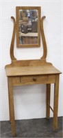 Vintage Wooden Wash Stand with Mirror