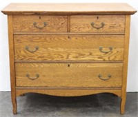 Antique Oak 4-Drawer Dresser