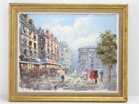 Original Oil Painting-Paris Street Scene by Sandor