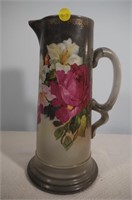 Porcelain Tall Pitcher with Hand Painted Floral