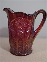 Carnival Glass Daisy & Button Pitcher 8.75" H