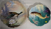 2 Hand Painted Porcelain Plates French Limoges