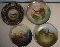 4 Unmatched Game Plates Royal Vienna 9.5" D,