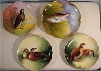 4 Unmatched Hand Painted Game Plates L.R.L