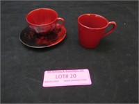 Two Pcs. Royal Doulton Flambe - Demitasse Size Cup