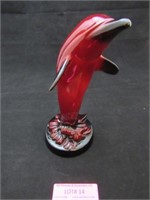 Royal Doulton Flambe Dolphin - Black and Red, 9"