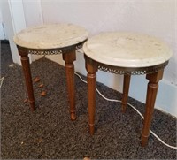(2) Marble Top Night Stands