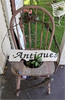 Antique Chair & Sign