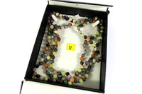 48" Multicolor agate necklace with an appraisal