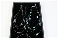 Lot, sterling silver necklaces and earrings
