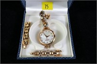 Bulova ladies rose goldtone watch