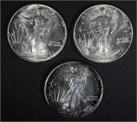 3-BU BETTER DATE ONE OUNCE AMERICAN SILVER EAGLES