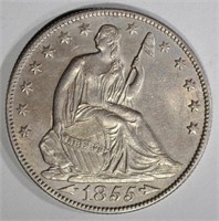 1855-O ARROWS SEATED LIBERTY HALF DOLLAR