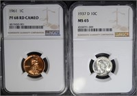 2-NGC GRADED COINS: