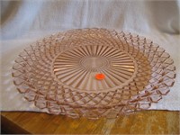 Large Pink Wexford 14" Depression Glass Tray