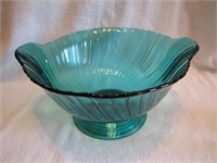 Beautiful Aquamarine Depression Glass 9&3/4" Bowl