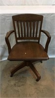 Wooden Office Chair W/ Wheels N6C