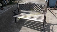 Wrought Iron Wooden Park Bench #2