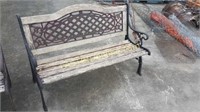 Wrought Iron Wooden Park Bench #1