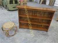 Wooden bookshelf and Bentwood stool